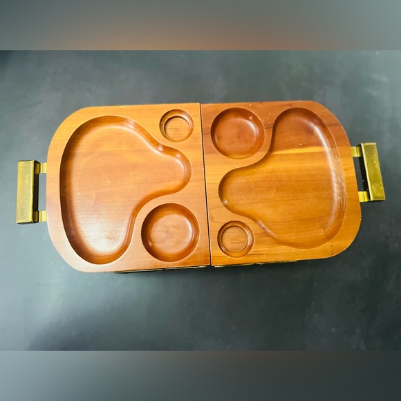 Vintage Karoff 50s Wood Mid Century Modern 3-Tier
Expandable Buffet Serving Tray - Picture 2 of 3